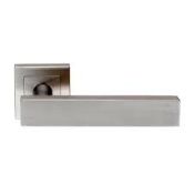 3 x Eurospec Satin Stainless Square Door Handles- New and Boxed - Location: Peterlee, SR8 -