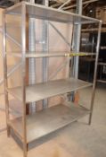 1 x Stainless Steel Commercial Kitchen Tall 4-Tier Shelving Unit - Dimensions: W137 x D60 x H190cm -