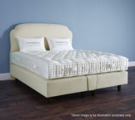 1 x VISPRING 'Eccleston' Handcrafted Leather Upholstered Super King Size Headboard - Colour Ivory -