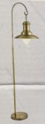 1 x Searchlight Fisherman Floor Lamp in Antique Brass with a clear glass shade - Ref: 6502AB- New An