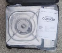 1 x Lucky Flame Stainless Steel Portable Gas Cooker (LF-90S) - New / Unused Stock, Taken From An Asi