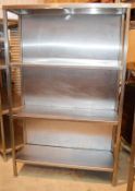 1 x Stainless Steel Commercial Kitchen 4-Tier Shelving Unit With Back - Dimensions: W120 x D39 x H18