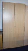 1 x Uprigh Office Storage Cabinet With Beech Finish - H207 x W100 x D42 cm - Ref: FF184 D -