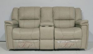 1 x Thomas Payne Reclining Wallhugger Theater Seating Love Seat Couch With Center Console and Grambl