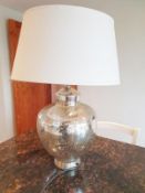 2 x Ceramic Table Lamps With Inline On/Off Switch and Cream Shades - CL521 - NO VAT ON THE HAMMER -