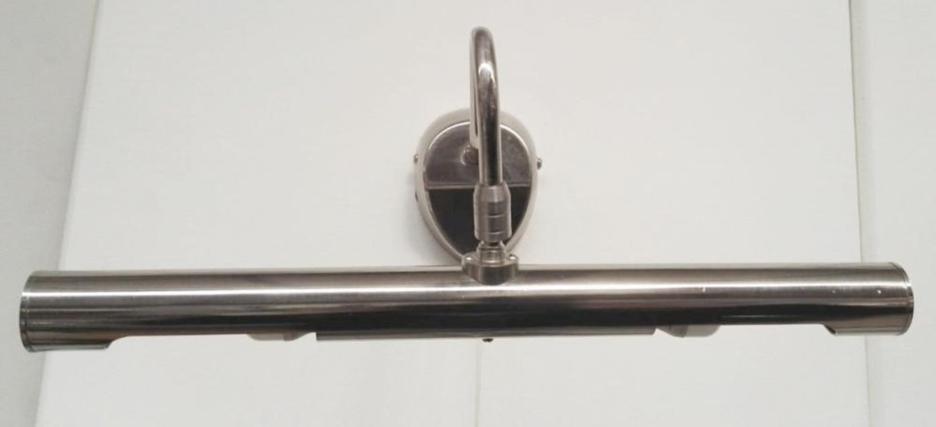 1 x Chrome 350mm Wall Mounted Picture Light - Satin Silver Finish - Ex-Display Item, Mounted On Back - Image 2 of 2