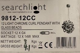 1 x Searchlight 12 Light Chrome Pendant - Ref: 9812-12CC - New And Boxed Stock - MEZ-AR-C - CL323 -