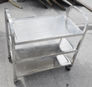 1 x Stainless Steel 3-Tier Trolley - Dimensions: H82 x W70 x D40cm