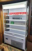 1 x Tefcold Multideck Eco Slimline Display Fridge With Nightblind - Only 3 Months Old - H200 x W115