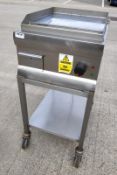 1 x Commercial Kitchen Hotplate on Stand - Dimensions: 45W x 61D x 95.5H cm - Very Recently Removed