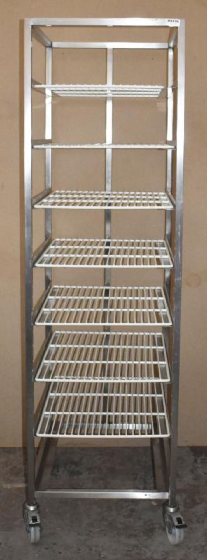 1 x Stainless Steel 8 Tier Mobile Shelf Unit For Commercial Kitchens With White Coated Wire Shelves - Image 3 of 11