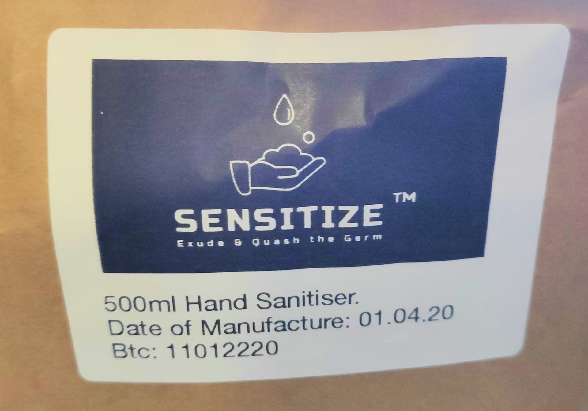 640 Pouches of Sensitize Hand Sanitizer - 500ml, 70% Alcohol, Hospital Grade Sanitizer - CL513 - - Image 3 of 4