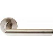 6 x Eurospec Mitred Satin Stainless Door Handles - Brand New Stock - Location: Peterlee, SR8 -