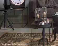 A Set Of 2 x 'Metallic' Designer Nesting Metal Side Tables In A Brass Finish - Brand New Boxed Stock