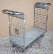 1 x Platform Trolley With Heavy Duty Wheels, Two Handles and Waste Bag Holder - Features a 100 x