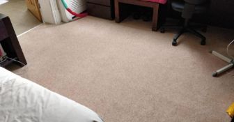 2 x Sections Of Premium Bedroom Carpet In A Pale Neutral Tone - Dimensions: 720 x 280cm Each - Ref: