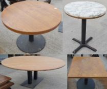 Assortment Of Bar And Bistro Tables Including Marbled / Wooden Tops And Metal Basis - Pre-owned Take