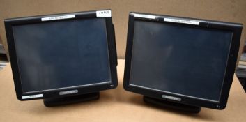 2 x Partner Tech SP-800 Epos Computers With 15 Inch Touch Screens, Atom Processors and 4gb Ram -