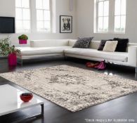 1 x Asiatic London Revive Medallion Rug In Grey (RE02) - Dimensions: 200x290cm - Power Loomed In