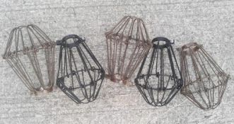 Approx. 30 x Industrial Cage Light Shades In Black And Bronze - Pre-owned, Taken From An Asian Fusio