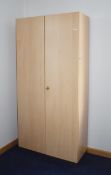 1 x Ceka Upright Office Storage Cabinet in Beech - H206 x W100 x D44 cms Ref: FF140 U - CL544 -