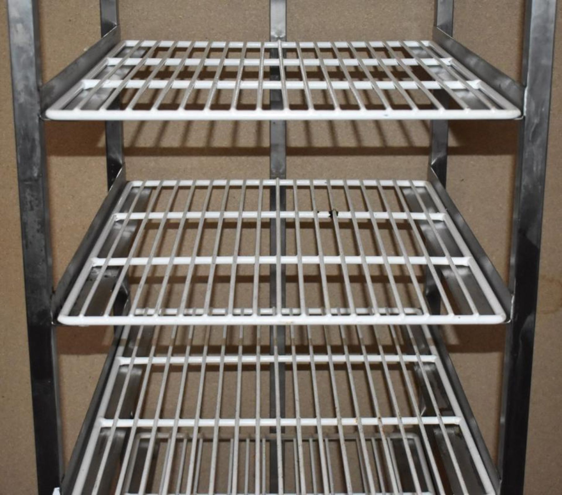 1 x Stainless Steel 8 Tier Mobile Shelf Unit For Commercial Kitchens With White Coated Wire Shelves - Image 9 of 11