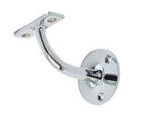 10 x Frelan Handrail Bracket 75mm in Polished Chrome - New and Boxed - Location: Peterlee, SR8 -