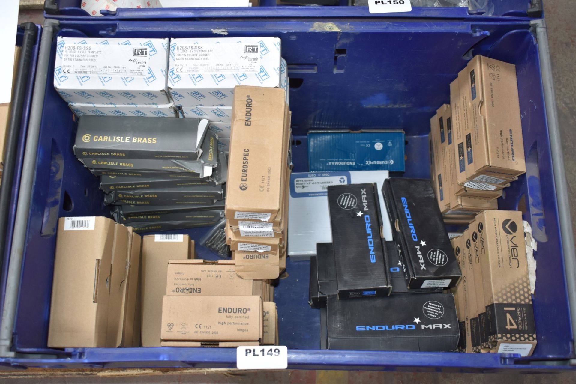 Approximately 75 x Assorted Boxes of Hinges - Brands Include Vier, Carlisle Brass, Ratman, Zoo and