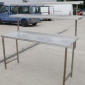1 x Stainless Steel Commercial Prep Unit With 2 Over Shelves - Dimensions: H170