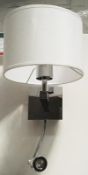 1 x Wall Mounted Light Fitting With Dual Arm And Fabric Shade - Chrome Finish - Ex-Display Item, Mou