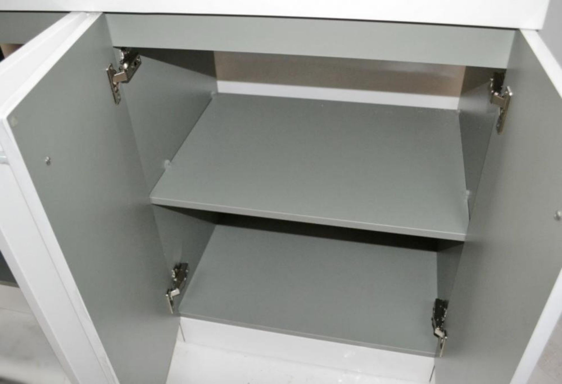 1 x His & Hers Double Bathroom Vanity Unit - 1200mm Wide - Features a High Gloss White Finish and So - Image 3 of 7