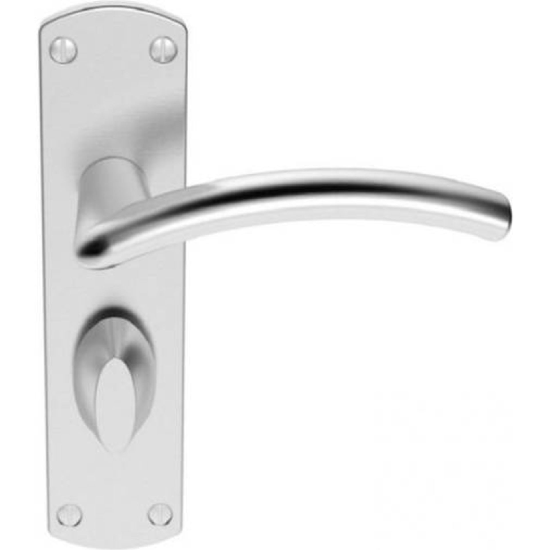 2 x Pairs Serozzetta Tres Internal Bathroom Door Handle Levers on Backplates in Satin Chrome - Brand