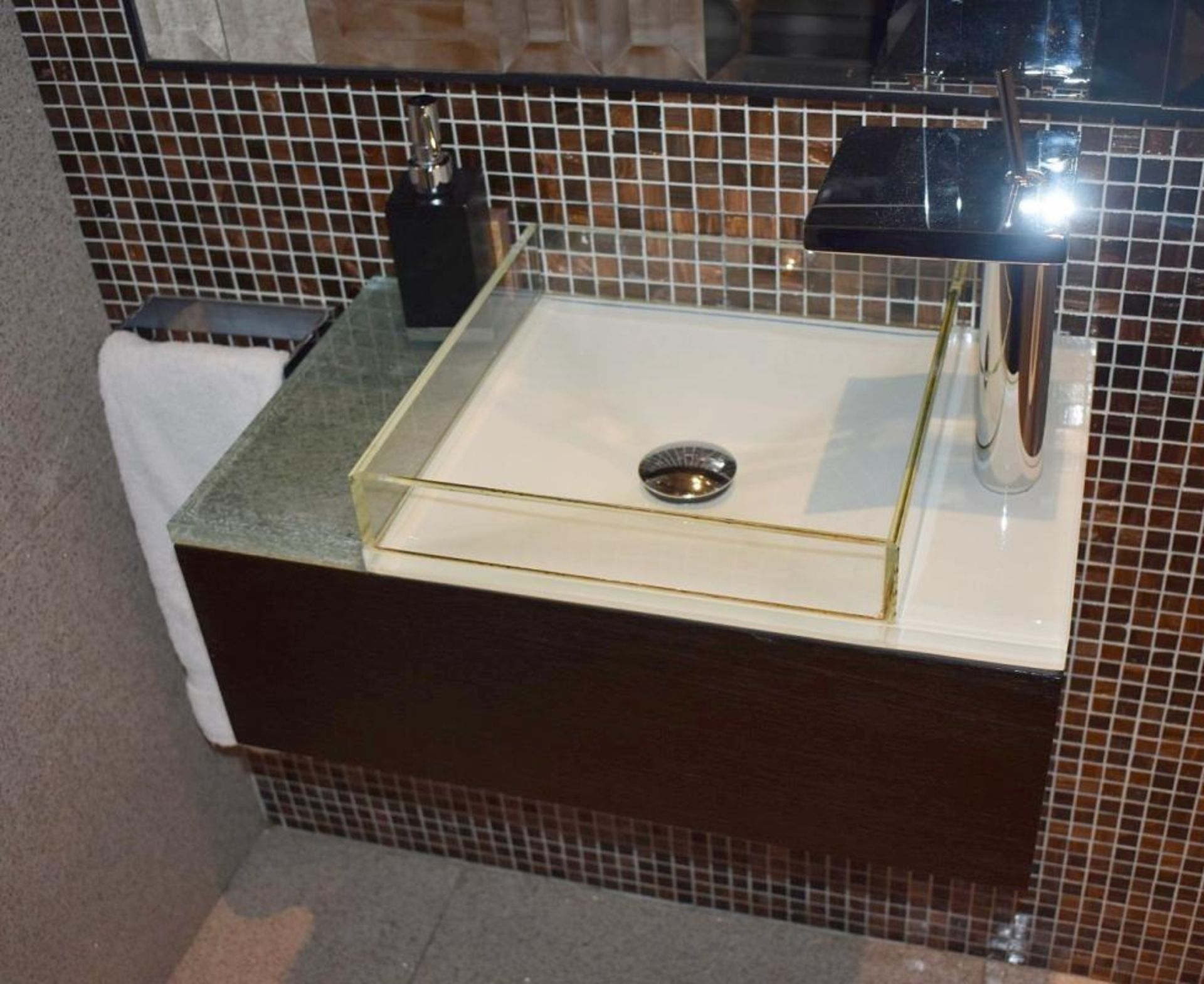 1 x Downstairs Bathroom Suite - Includes: Wall Hung Toilet, Gerberit Wall Flusher, Wall Hung 50cm Si - Image 8 of 10