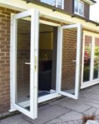 1 x Set of White PVC Double Glazed Patio Doors With Locks and Keys - H211 x W167 cms - CL536 - NO VA