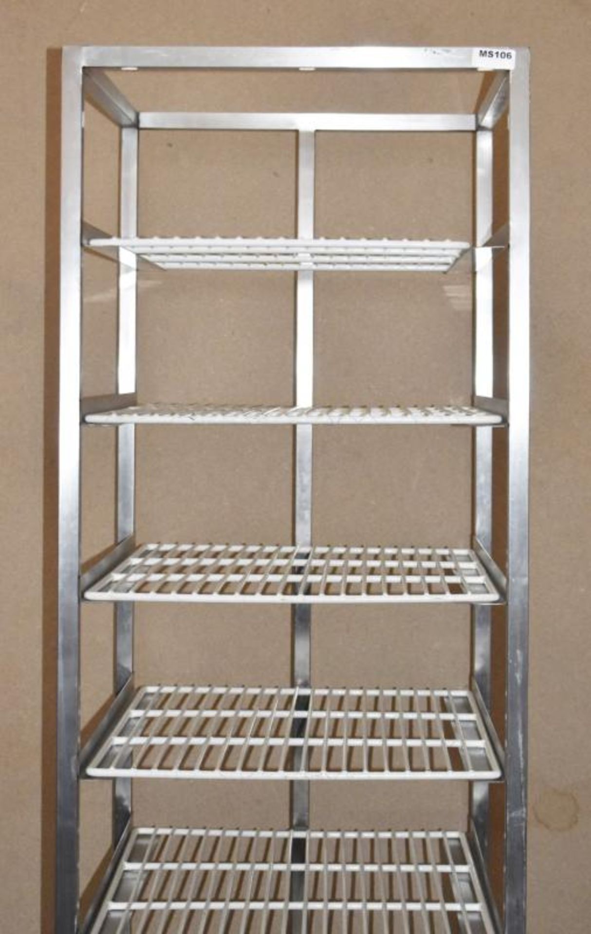 1 x Stainless Steel 8 Tier Mobile Shelf Unit For Commercial Kitchens With White Coated Wire Shelves - Image 10 of 11