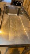 1 x Stainless Steel Sink Unit / Drainer - Dimensions: 140L x 65D x 120H cm - Very Recently Removed F