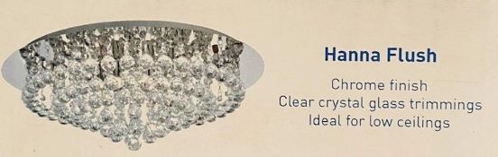 1 x Searchlight Hanna Flush in a chrome finish with clear crystal glass trimmings - Ref: 3408-8CC -