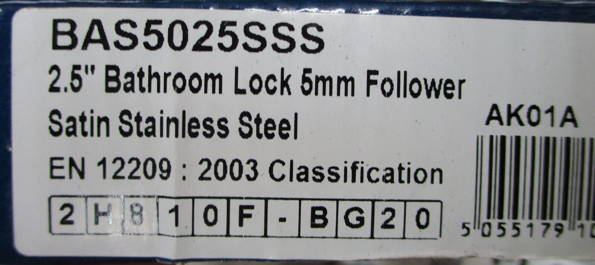 7 x Eurospec 2.5" Bathroom Locks - Brand New Stock - Product Code: BAS5025SSS - CL538 - Ref: - Image 2 of 4