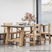 1 x Chilson Tresle Dining Table With A Hand-applied Concrete Surface - RRP £1012.99
