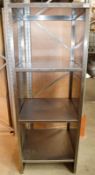 1 x Stainless Steel Commercial Kitchen 1.9 Metre Tall Shelving Unit With Covered Sides - Dimensions: