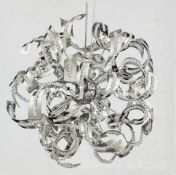 1 x Searchlight Sparkles Pendant in a chrome finish with clear trimmings - Ref: 6299-9CC - New And B