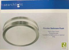 1 x Searchlight Circular Bathroom Flush satin silver finish- Ref: 2641-28 - New And Boxed Stock - ME