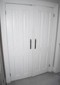 2 x Built-in Wardrobes In White (1 x Double Door, 1 x Single Door) - Ref: ABR069 / GR - CL491 *NO VA