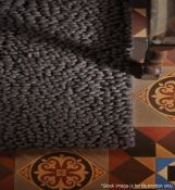 1 x RUG GURU 'Union' 100% Wool Luxury Carpet In Chocolate Brown - Dimensions: 120 x 170cm - New Seal