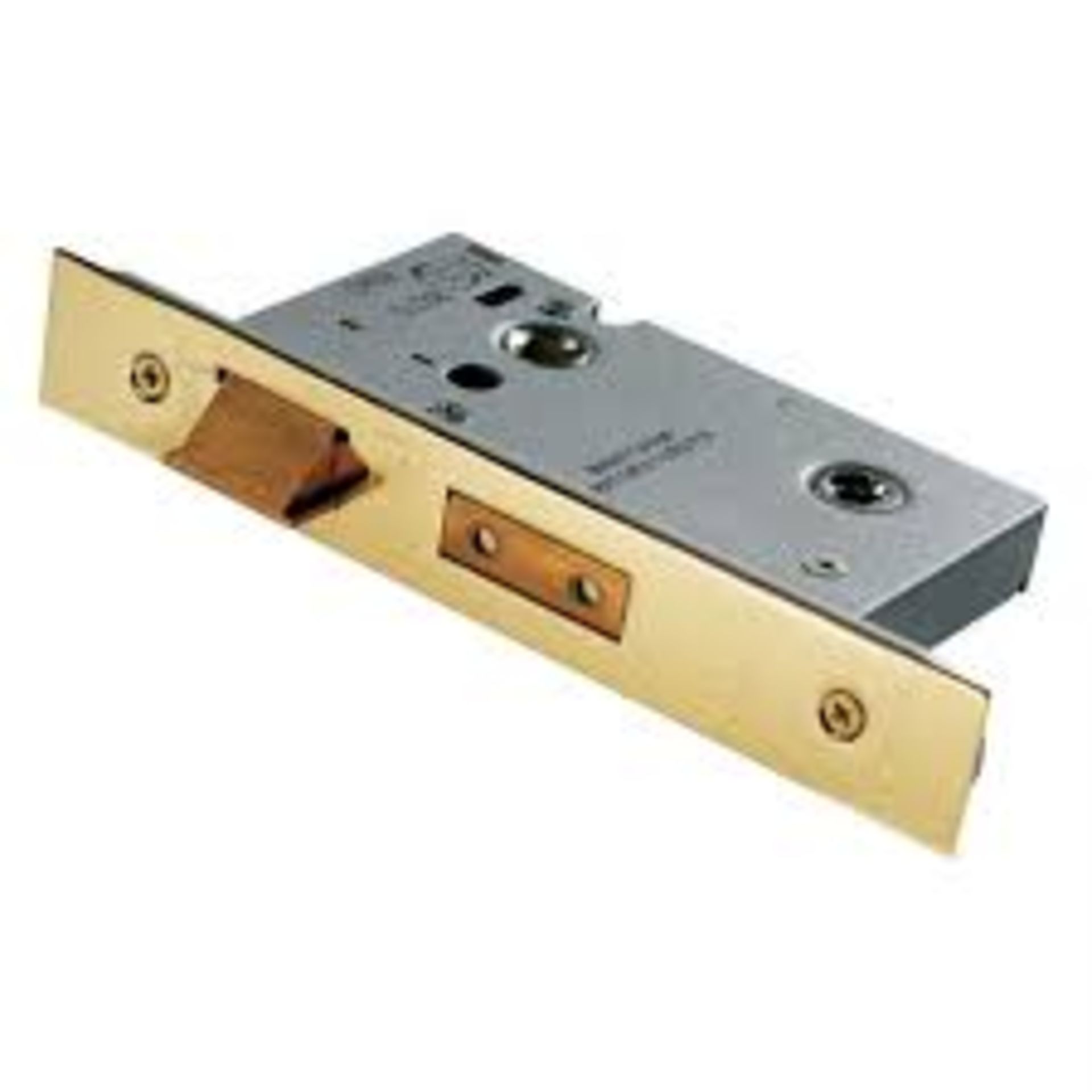 3 x  Eurolock 3" Bathroom Locks - Brand New Stock - Product Code: BAS5030PVD - CL538 - Ref: Pallet