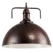 1 x 50cm Industrial-Style Handlebar Pendant Light Fitting With An Aged Brass Finish - Brand New