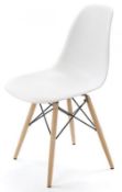Set of 6 x Eames-Style Dining Chairs in White - A Classic Design With Deep Seats, High Backtrests an