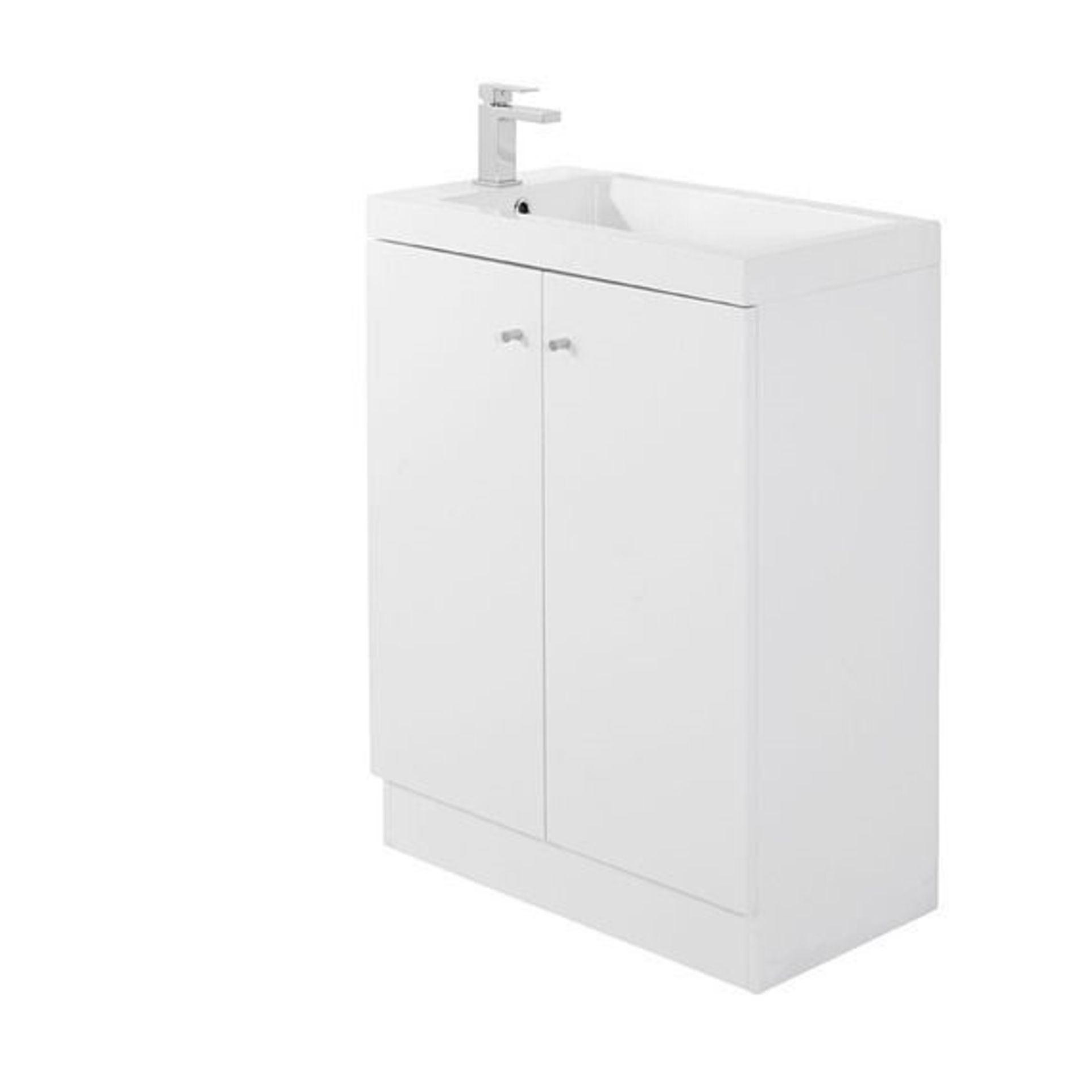 10 x Alpine Duo 660 Floorstanding Vanity Units In Gloss White - Dimensions: H80 x W66 x D35cm - - Image 3 of 4