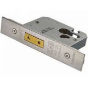 2 x Eurospec Modern 3" Case 57mm Backset Euro Deadlocks in Satin Stainless Steel - Brand New Stock -