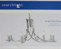 1 x Ascona Chrome Twist 8-Light Fitting With Clear Glass Sconces - Brand New Boxed Stock - CL323 - R